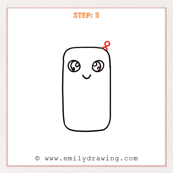 how to draw a cartoon phone - Step 5